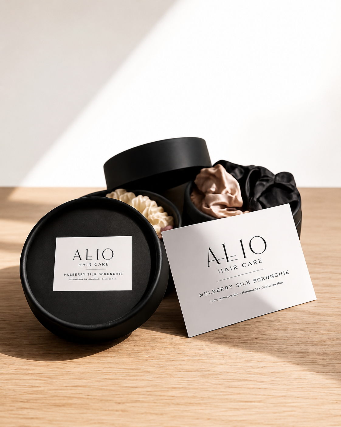 Mulberry Silk Scrunchie Set — The Soft Edit