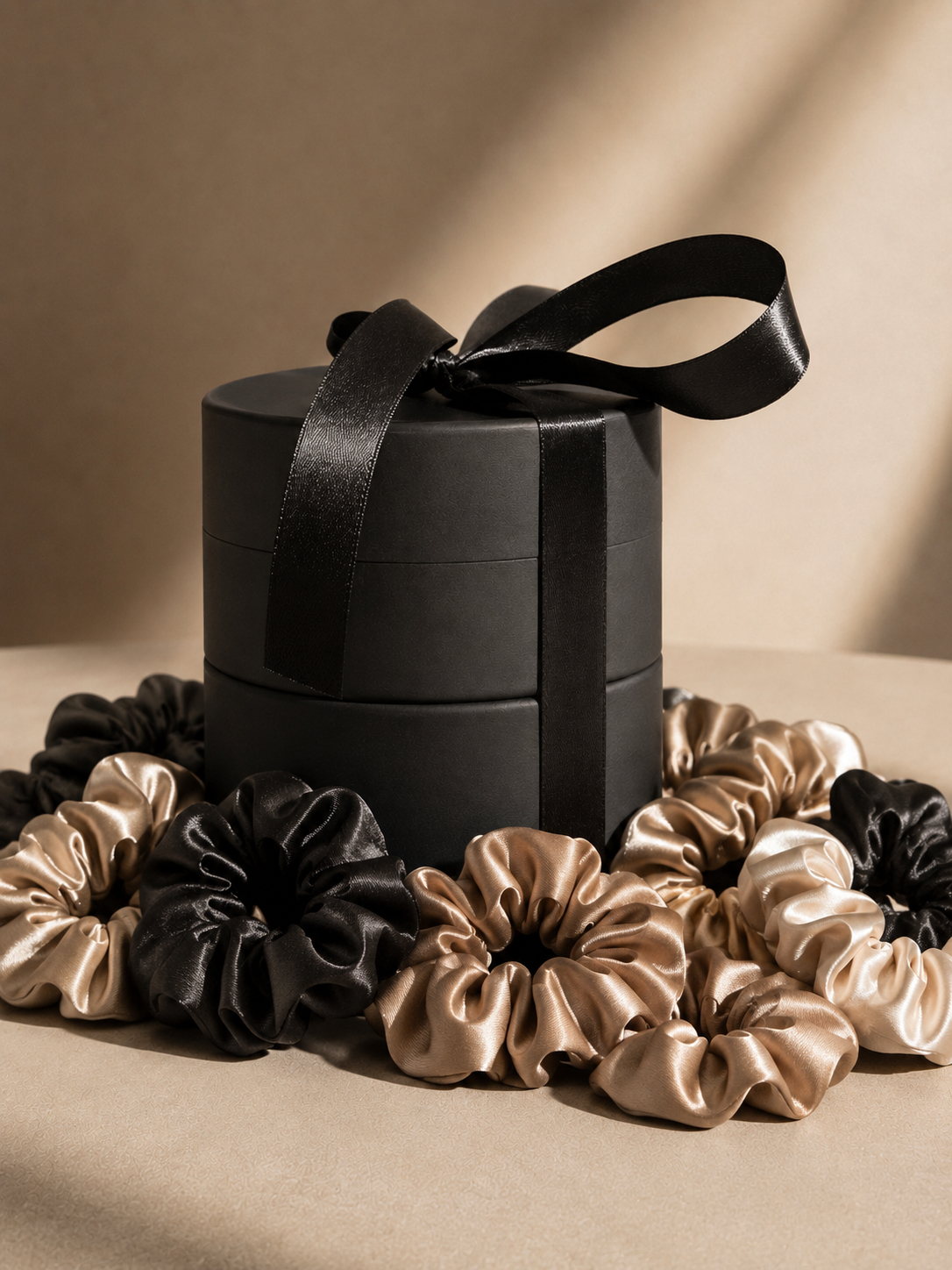 Mulberry Silk Scrunchie Set — The Dark Edit