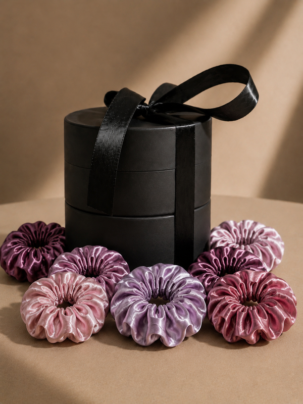Mulberry Silk Scrunchie Set — The Warm Edit