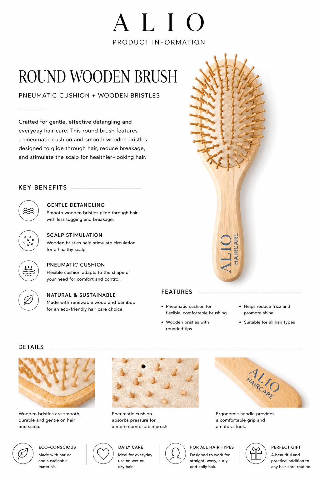 Bamboo Round Brush